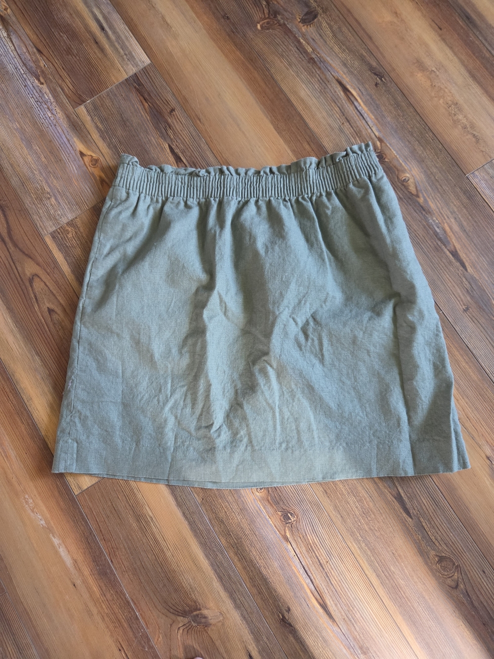 J. Crew Olive Elastic-Waist Mini Skirt